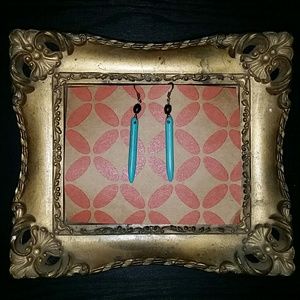 Artisan made turquoise bar earrings,NWT